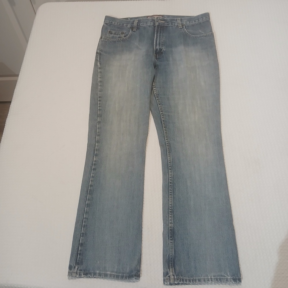 Old Navy Blue Jeans Light Wash Straight Leg Butterfly Patch Denim 14 Regular